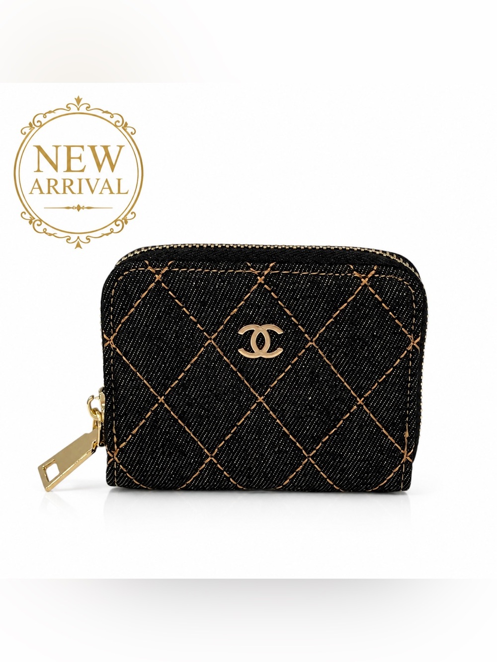 🖤 Quilted Zip Coin Purse / Compact Wallet 🖤